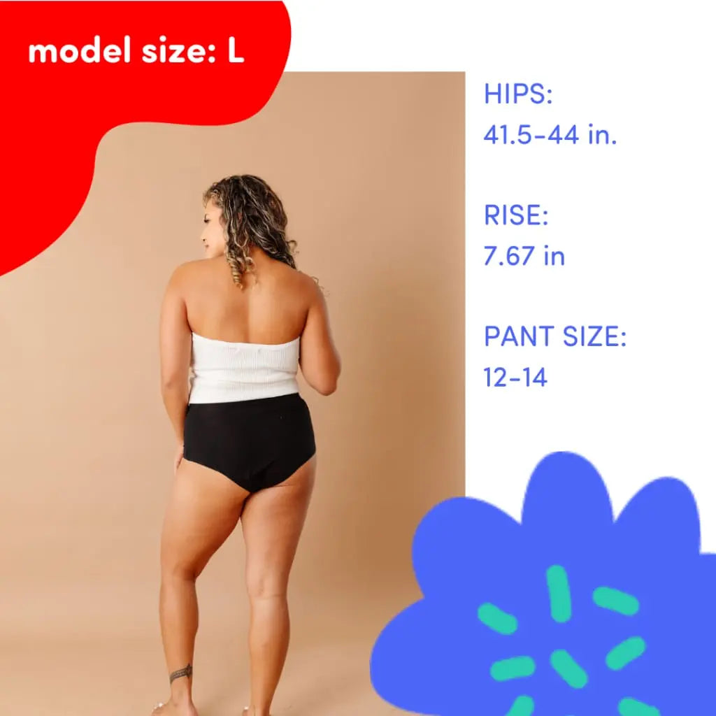 Poppins Period Absorbent Underwear - L / Black Apparel