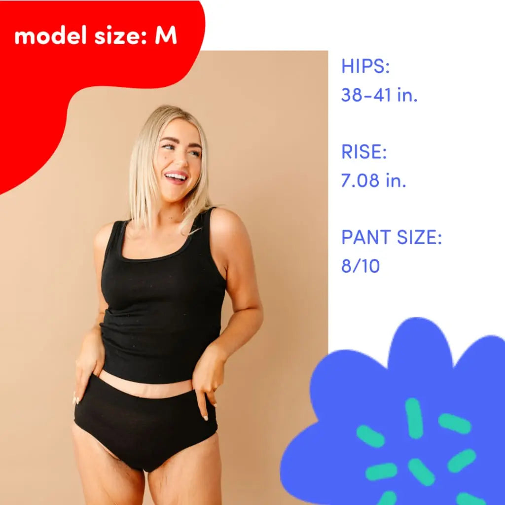 Poppins Period Absorbent Underwear - M / Black Apparel