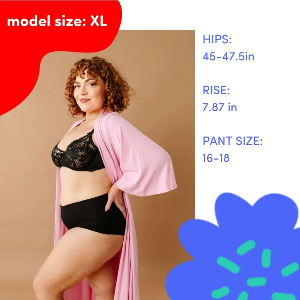 Poppins Period Absorbent Underwear - XL / Black Apparel